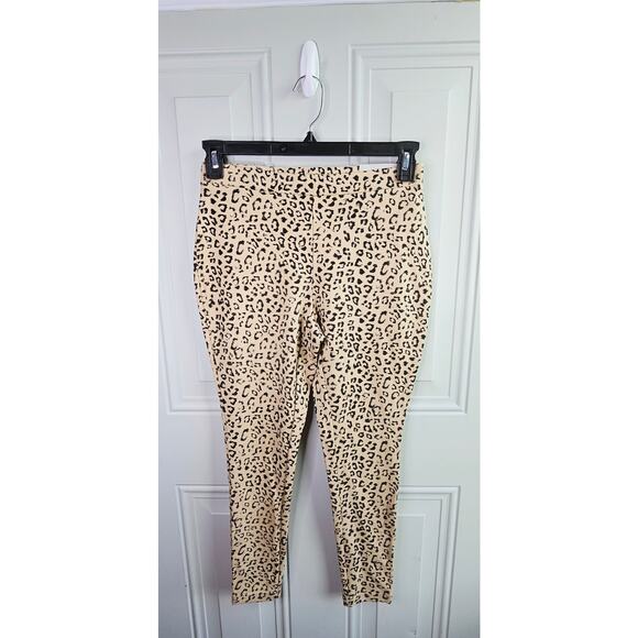 NEW Chicos Ponte Knit Animal Print Leggings Pants Size 0P 4P Tan Black &89 - Picture 1 of 10